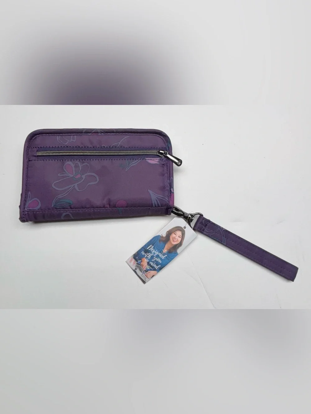 NWT Lug FLORET PURPLE TANDEM Quilted Wristlet Wallet